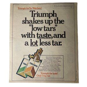 Vintage 1980 Triumph Cigarettes Ad Print Full Page Original Vintage u